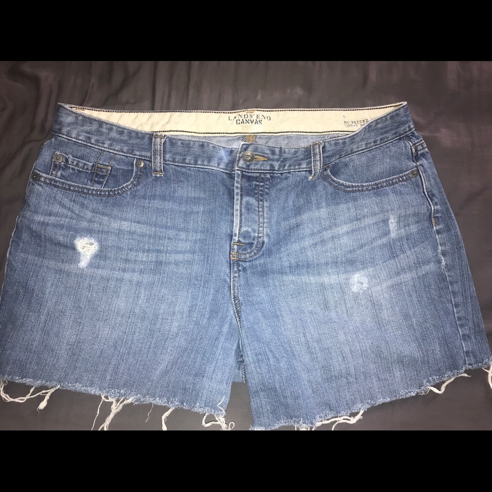 Lands end jean shorts